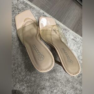 BOOHOO Women's Clear Nude Heels
